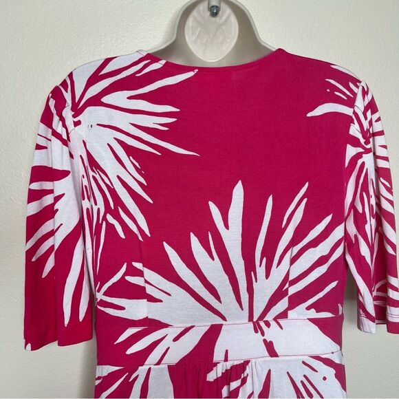 Lilly Pulitzer Bellanna Azalea Pink Frilly Ferns Dress Silk Women Large FLAWED - Picture 8 of 16